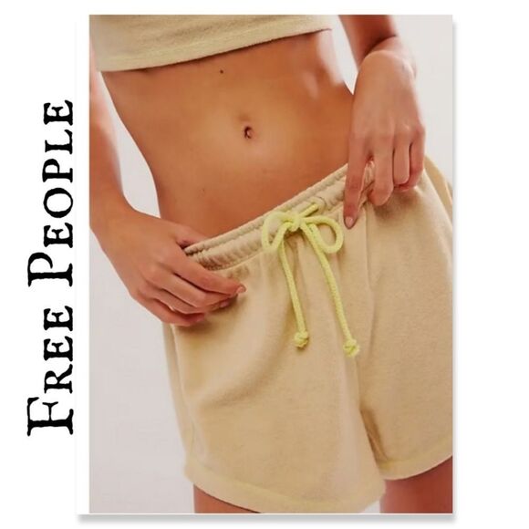 NWT FREE PEOPLE GIMME MORE TERRY SHORT IN CHAMOIS COMBO - Picture 1 of 9
